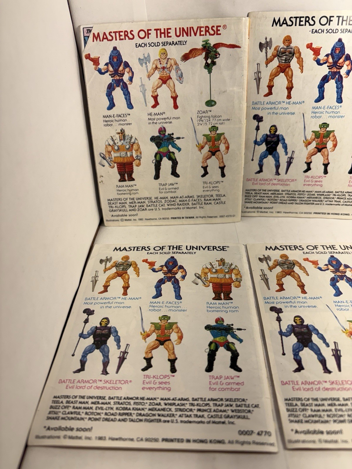 Vintage Action Figure Mini Comic Book Lot Of 6 MOTU Masters of the Universe