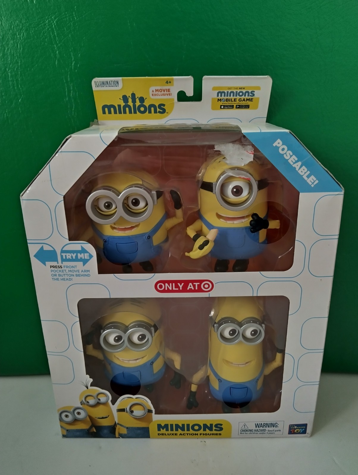 Minions Deluxe Action Figures 4 Poseable Minions EXCLUSIVE THINKAWAY TOYS NEW