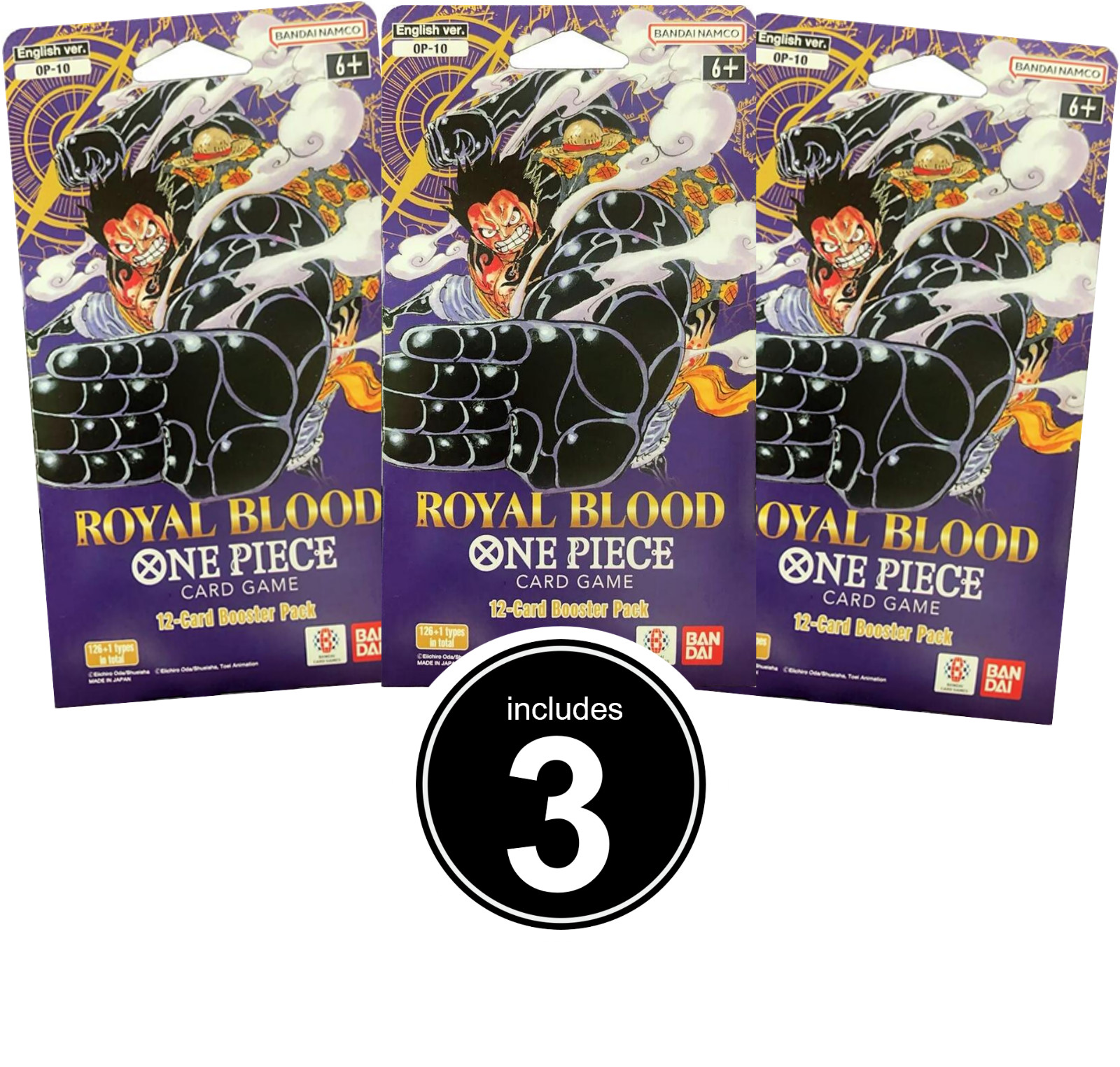 One Piece « Royal Blood » OP-10 Trading Cards includes 3 Booster Packs