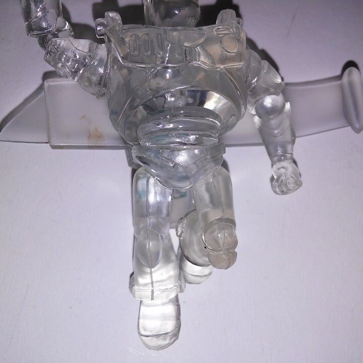 Disney Buzz Lightyear Action Figure Clear Plastic Kids Toy Preowned, one Wing is